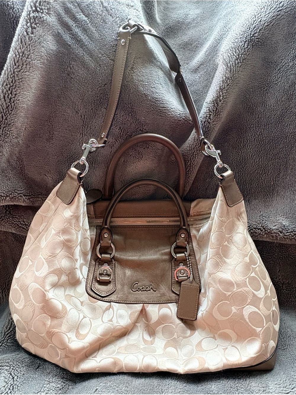 LIKE NEW Coach Brooke Signature Metallic Hobo